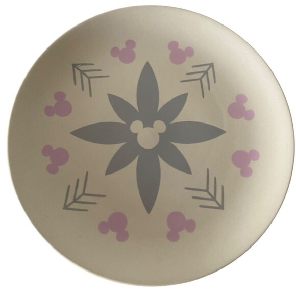 Disney Parks ~ Mickey Mouse Icon Homestead Gray & Pink Salad/Cake Plate Set of 4 - Picture 4 of 8